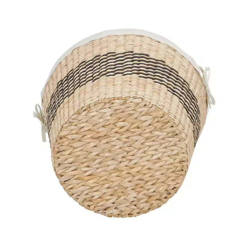 Panier tissé, Panier décoratif avec anses et doublure en coton, Utilisation pour le rangement