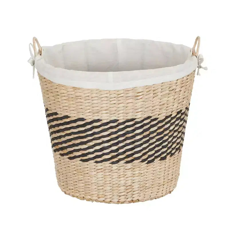 Panier tissé, Panier décoratif avec anses et doublure en coton, Utilisation pour le rangement