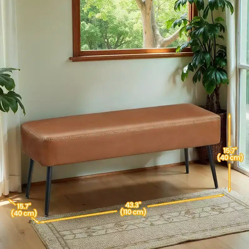 Banc pour entrée et chambre, Banc de bout de lit, Pouf de rangement