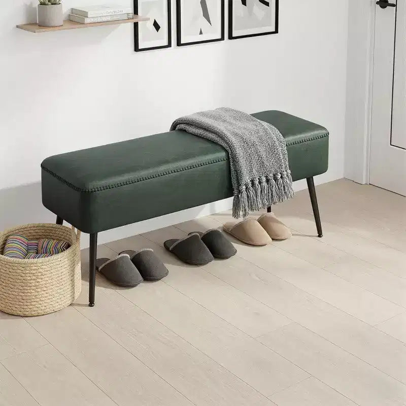 Banc pour entrée et chambre, Banc de bout de lit, Pouf de rangement