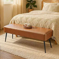 Bench for Entryway Bedroom, End of Bed Bench, Ottoman with Storage Synthetic Leather with Stitching Loads 660 lb