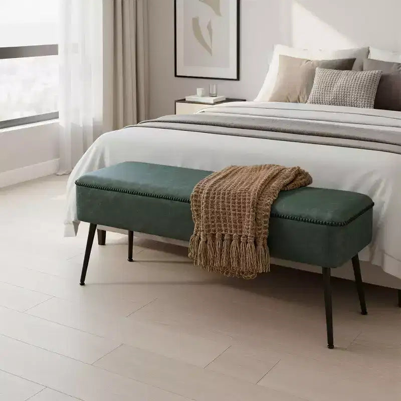 Banc pour entrée et chambre, Banc de bout de lit, Pouf de rangement