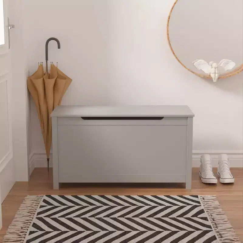 Coffre de Rangement Jouets Enfant Banc Coffre Tabouret de Lit avec Couvercle à Charnière de Sécurité