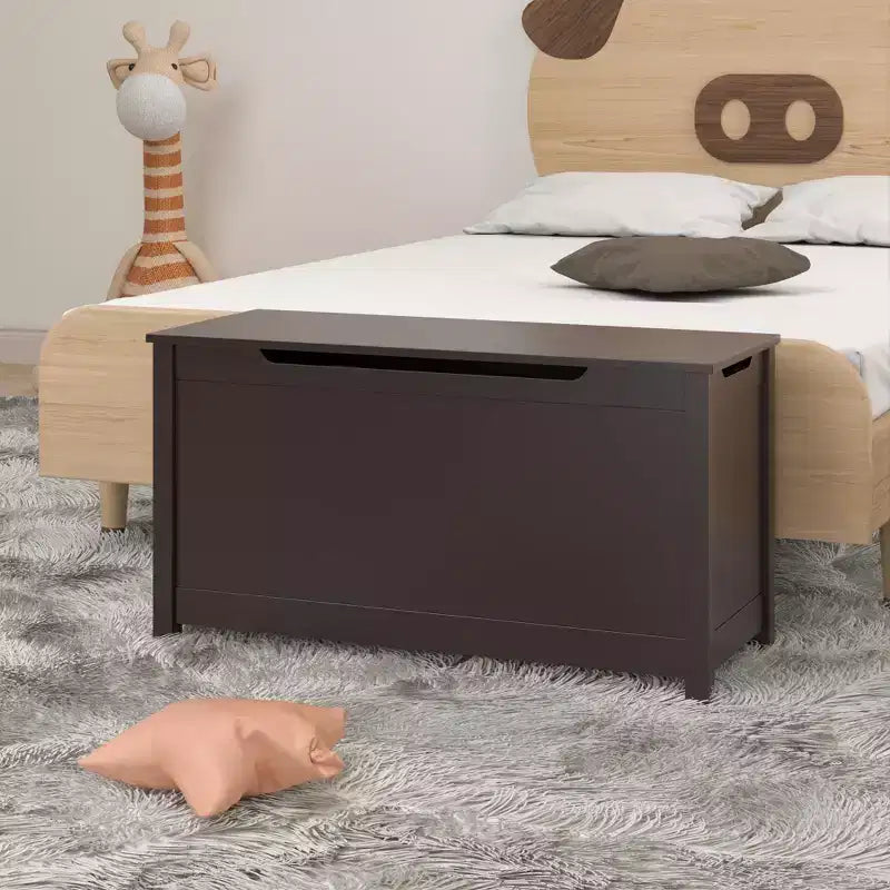 Coffre de Rangement Jouets Enfant Banc Coffre Tabouret de Lit avec Couvercle à Charnière de Sécurité
