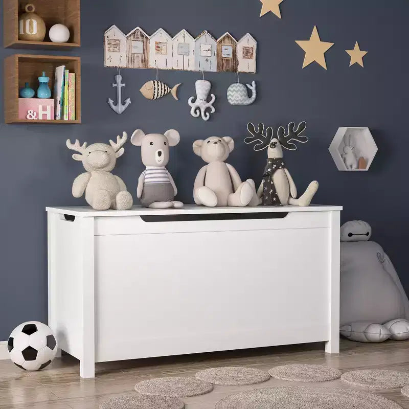 Coffre de Rangement Jouets Enfant Banc Coffre Tabouret de Lit avec Couvercle à Charnière de Sécurité