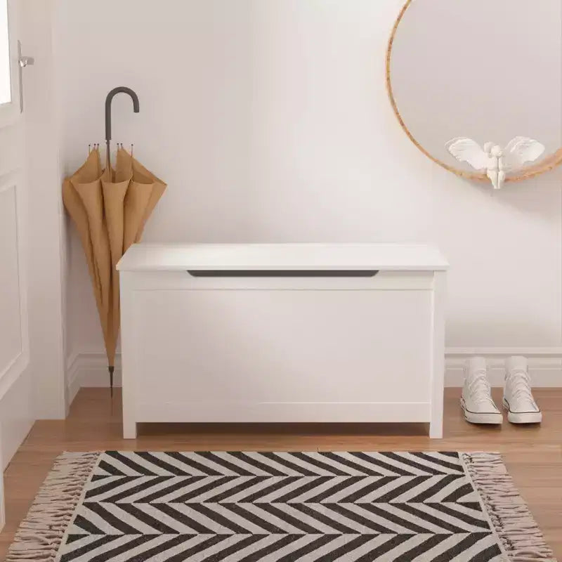 Coffre de Rangement Jouets Enfant Banc Coffre Tabouret de Lit avec Couvercle à Charnière de Sécurité
