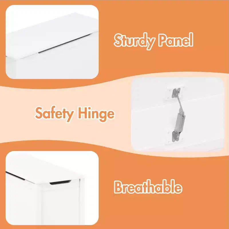 Coffre de Rangement Jouets Enfant Banc Coffre Tabouret de Lit avec Couvercle à Charnière de Sécurité