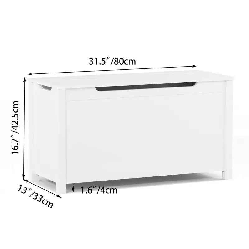 Coffre de Rangement Jouets Enfant Banc Coffre Tabouret de Lit avec Couvercle à Charnière de Sécurité