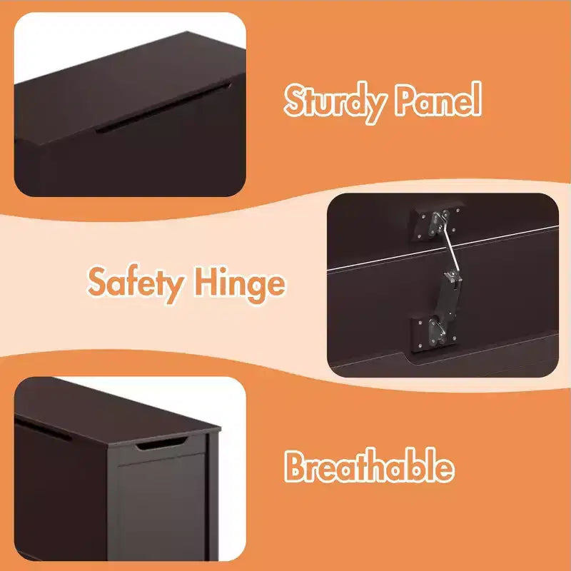 Coffre de Rangement Jouets Enfant Banc Coffre Tabouret de Lit avec Couvercle à Charnière de Sécurité