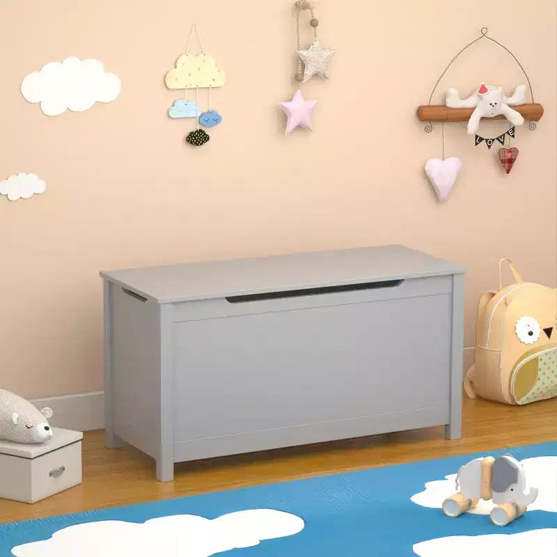 Coffre de Rangement Jouets Enfant Banc Coffre Tabouret de Lit avec Couvercle à Charnière de Sécurité