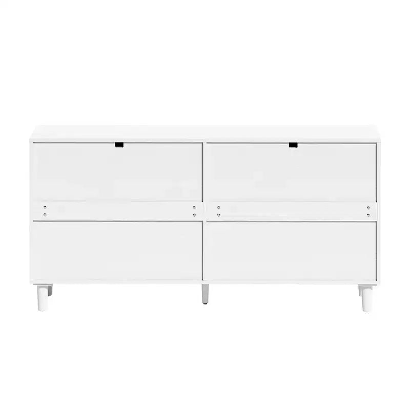 Commode en rotin à 6 tiroirs, Armoire de rangement avec poignée métallique et pieds en bois