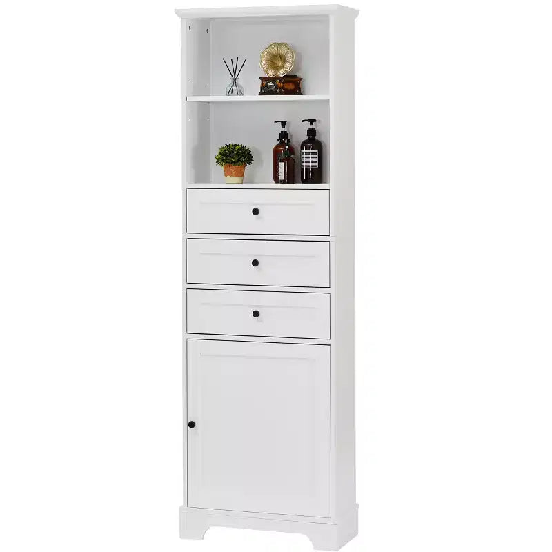 Meuble de rangement avec tiroirs et étagères réglables pour salle de bain