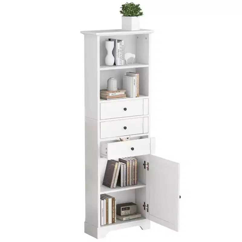 Meuble de rangement avec tiroirs et étagères réglables pour salle de bain