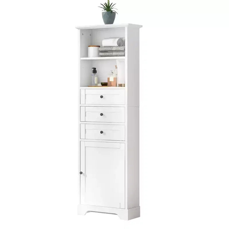 Meuble de rangement avec tiroirs et étagères réglables pour salle de bain