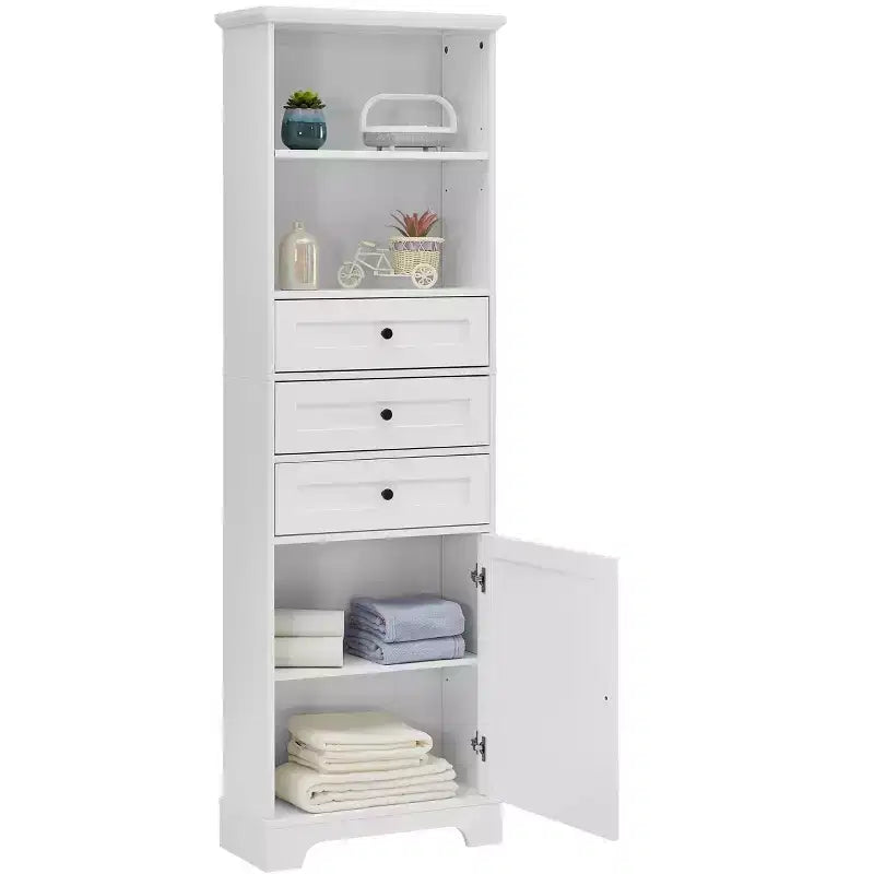 Meuble de rangement avec tiroirs et étagères réglables pour salle de bain