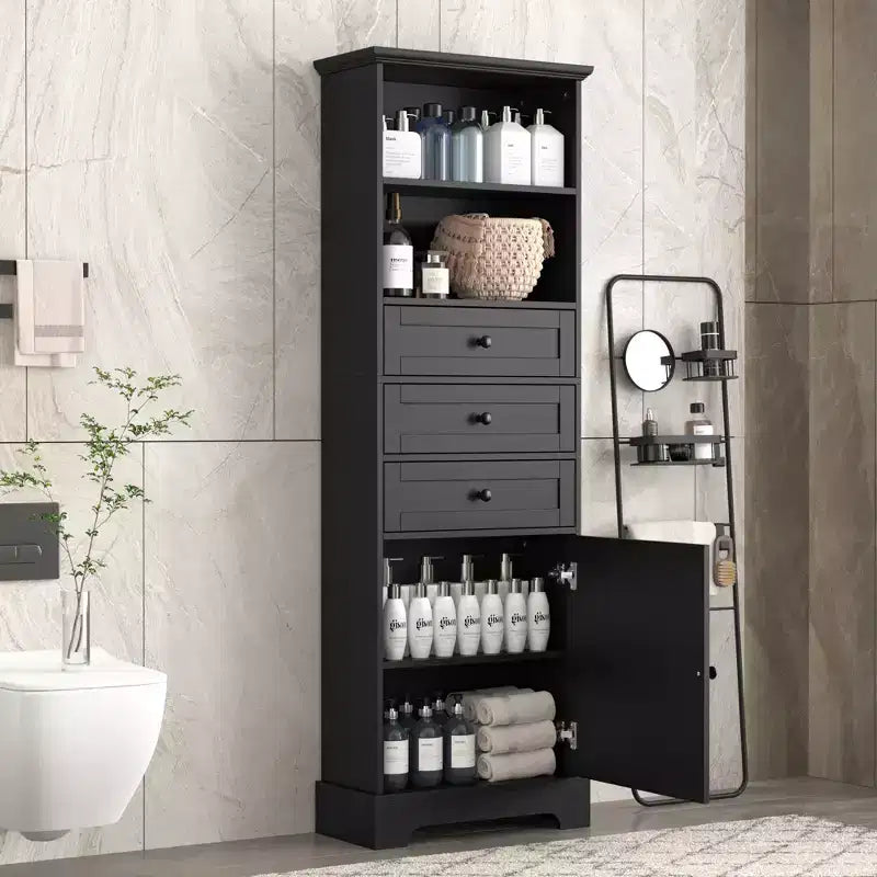 67H&amp;68H Tall Storage Cabinet with Drawers and Adjustable Shelves for Bathroom, Kitchen and Living Room-ModernLuxe
