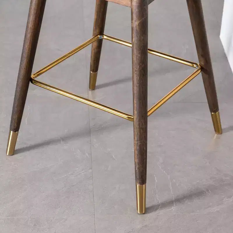 Tabourets de comptoir à dossier haut et ailes, recouverts de tissu, gris