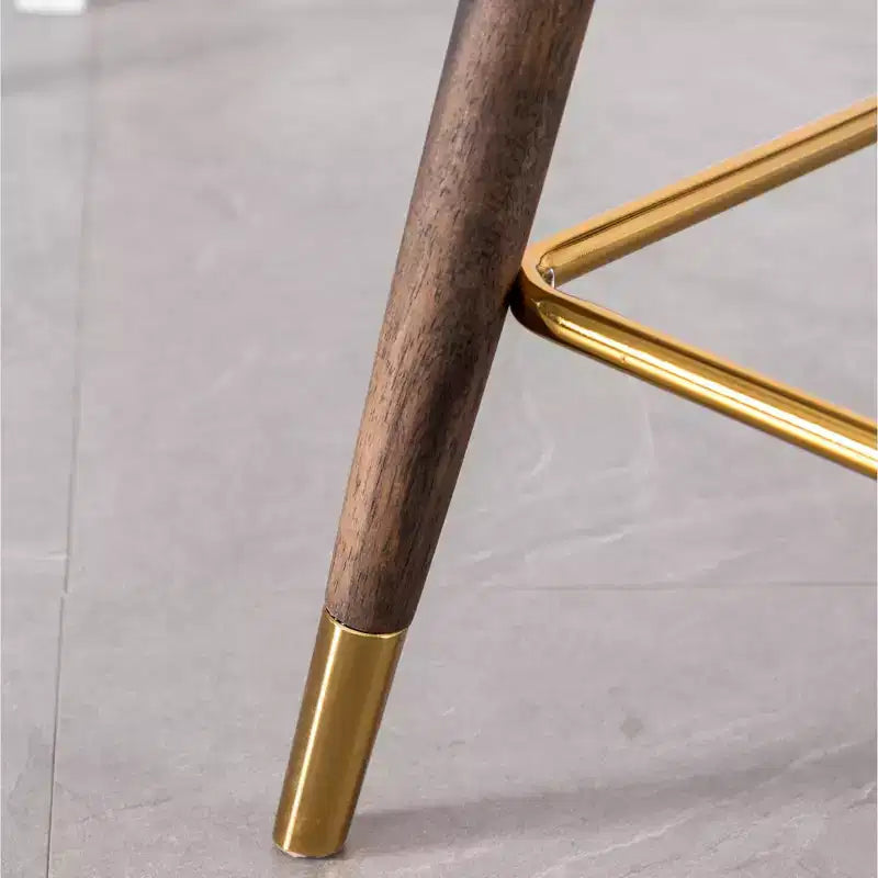 Tabourets de comptoir à dossier haut et ailes, recouverts de tissu, gris
