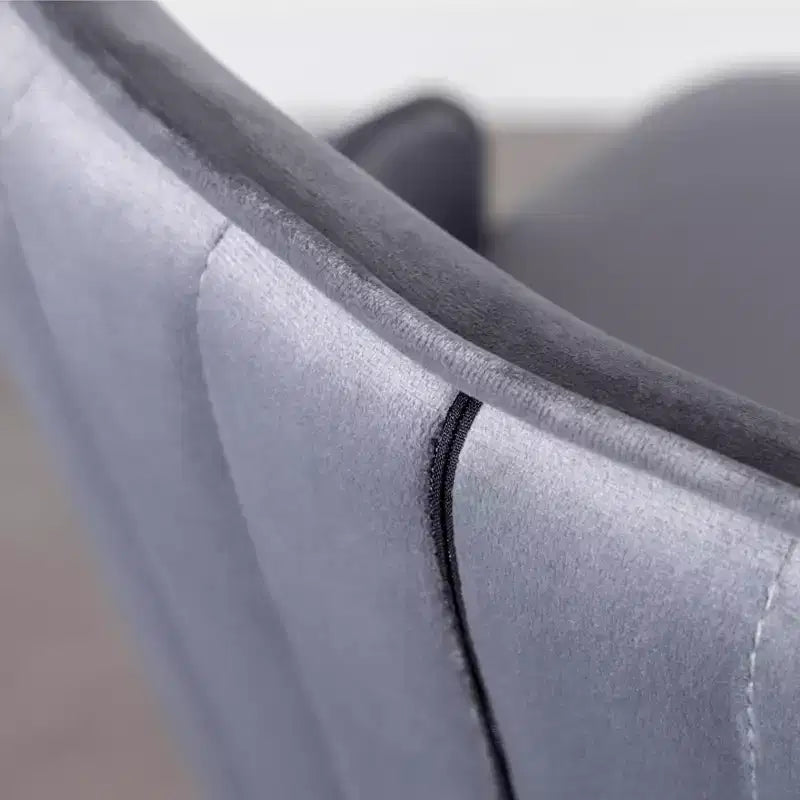 Tabourets de comptoir à dossier haut et ailes, recouverts de tissu, gris
