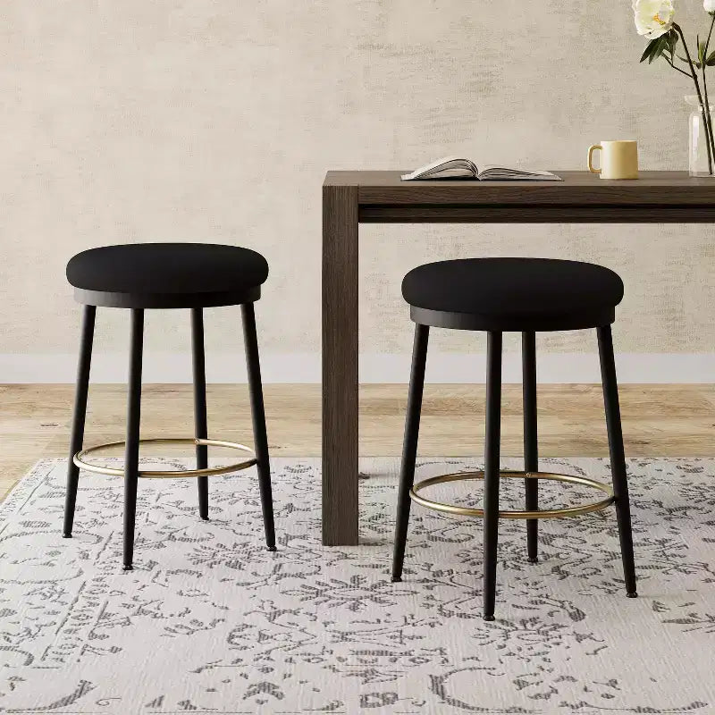 Tabourets de comptoir, Tabourets d'appoint ronds modernes avec cadre en métal