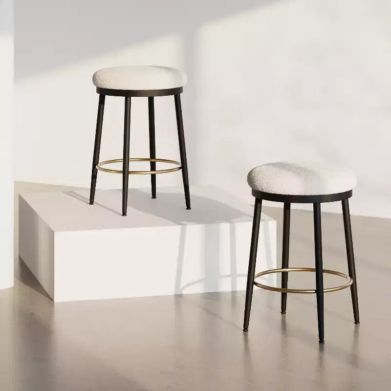 Tabourets de comptoir, Tabourets d'appoint ronds modernes avec cadre en métal
