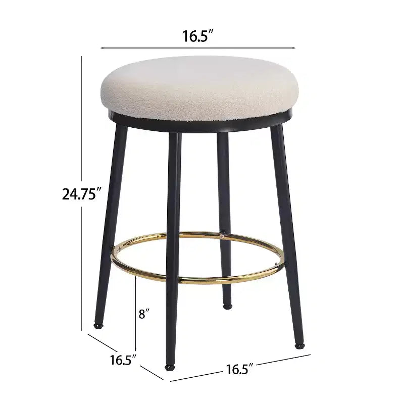 Tabourets de comptoir, Tabourets d'appoint ronds modernes avec cadre en métal
