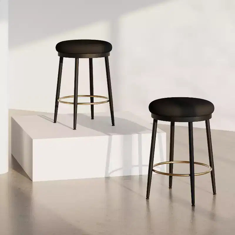 Tabourets de comptoir, Tabourets d'appoint ronds modernes avec cadre en métal