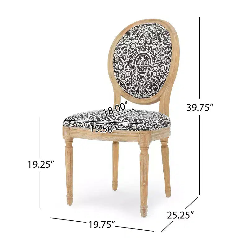 Chaises de salle à manger tapissées style champêtre français