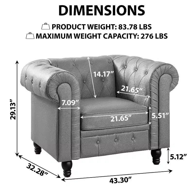 Fauteuil d'appoint capitonné en losange