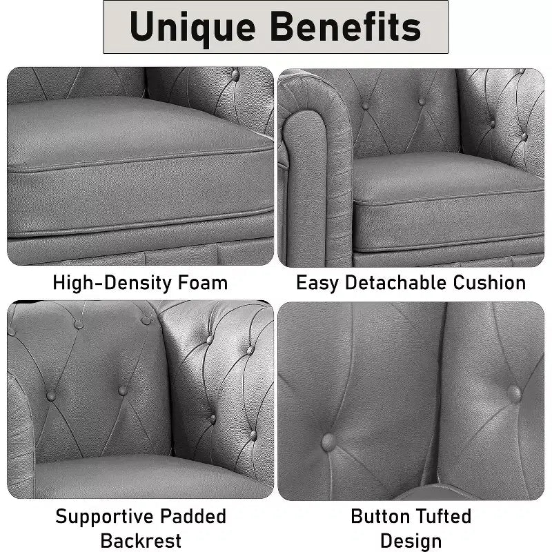 Fauteuil d'appoint capitonné en losange
