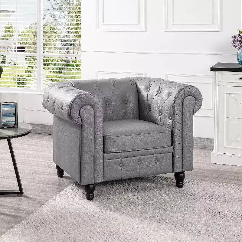 Fauteuil d'appoint capitonné en losange