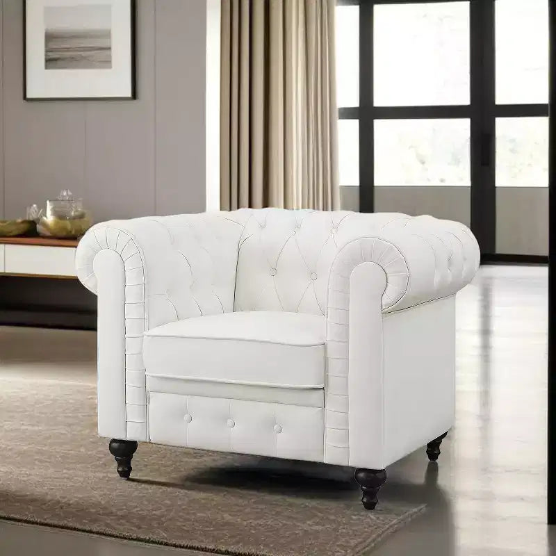Fauteuil d'appoint capitonné en losange