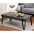 Table basse de 109 cm de large en bois manufacturé et métal chêne gris noir