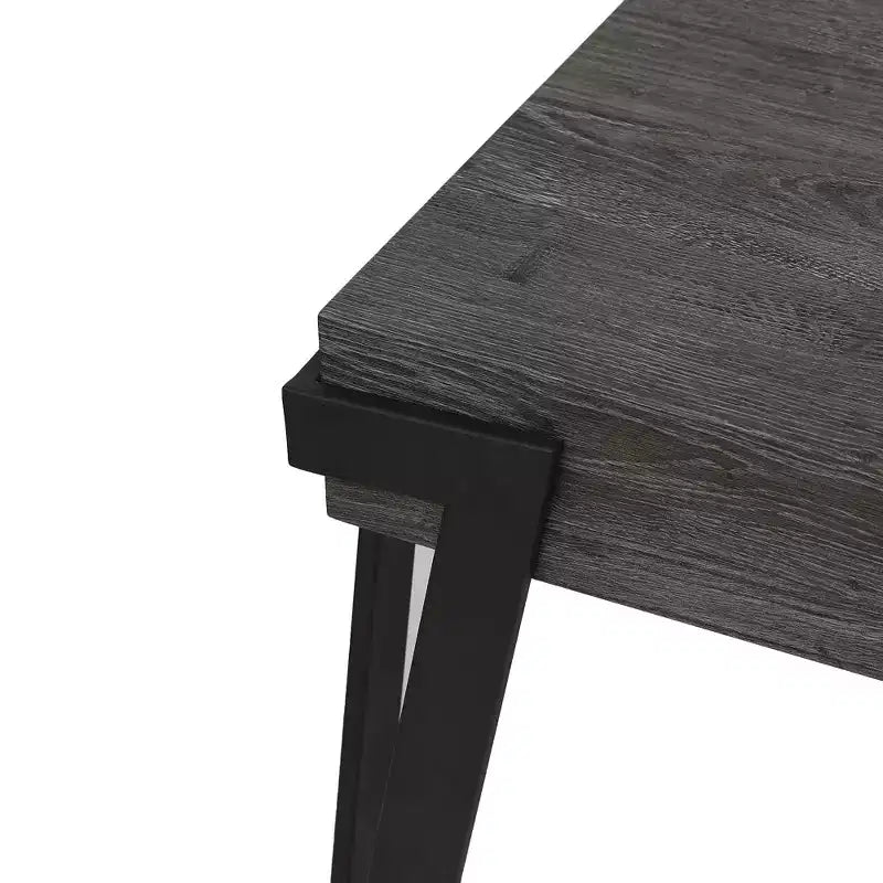 Table basse de 109 cm de large en bois manufacturé et métal chêne gris noir