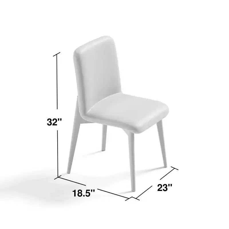 Chaises de salle à manger capitonnées en fausse fourrure blanche