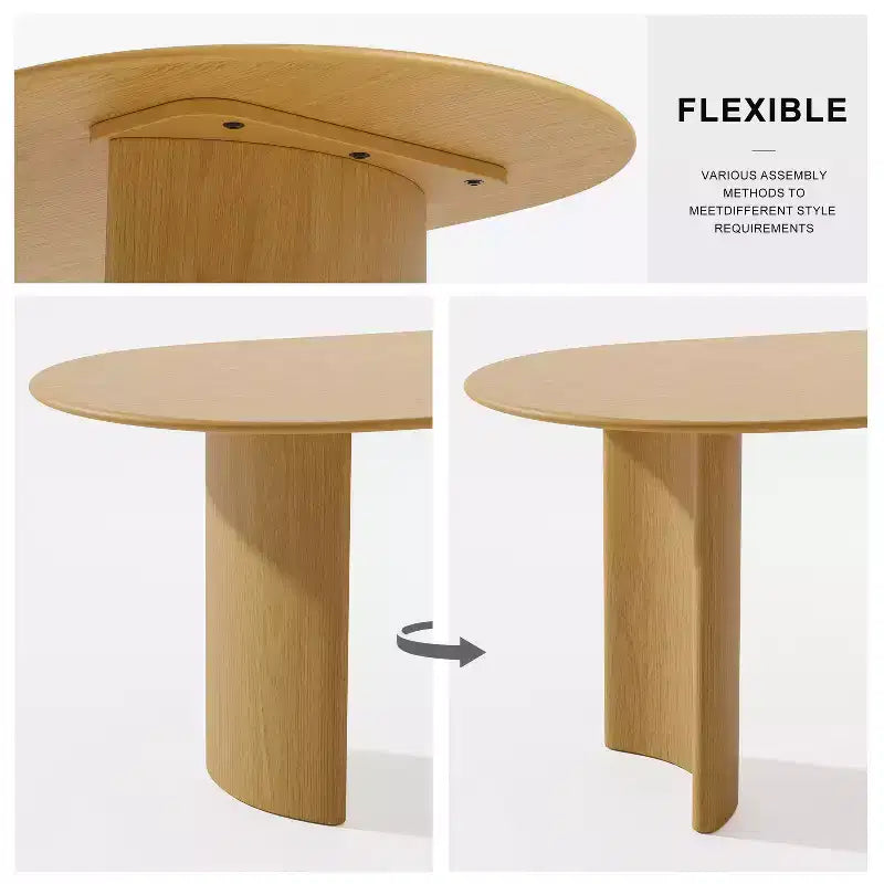 Table à Manger Ovale Tables de Cuisine en Bois Massif