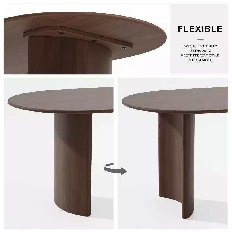 Table à Manger Ovale Tables de Cuisine en Bois Massif