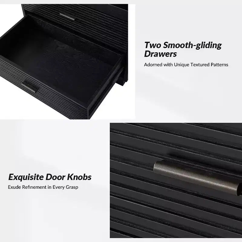 Table d'appoint avec port USB et lumière LED noire
