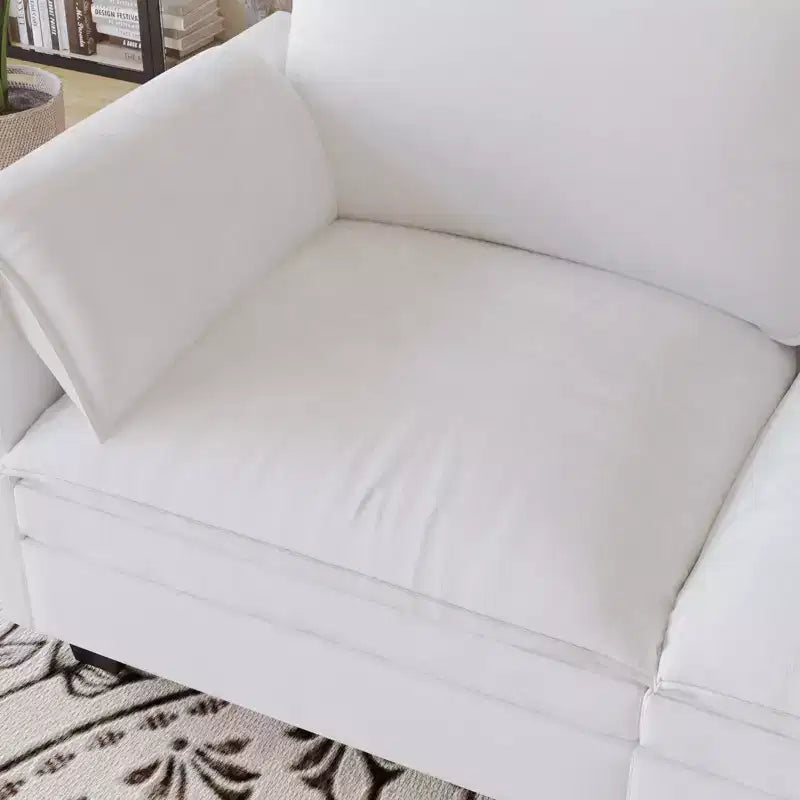 Canapé causeuse Mid-century moderne de 188,67 cm avec pochette latérale