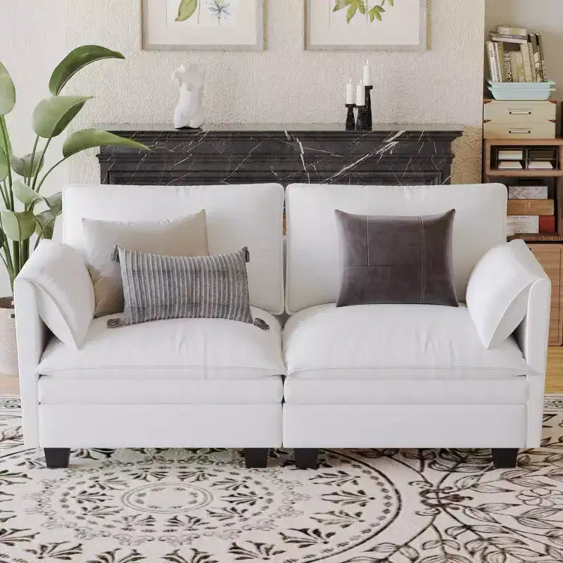 Christopher Knight Home Meroy Mid Century Modern 74.27'' Loveseat Sofa with Side Pocket