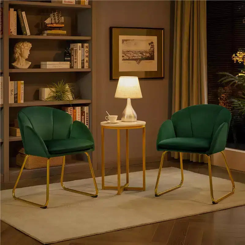 Fauteuil en velours en forme de fleur pour salon, chambre à coucher