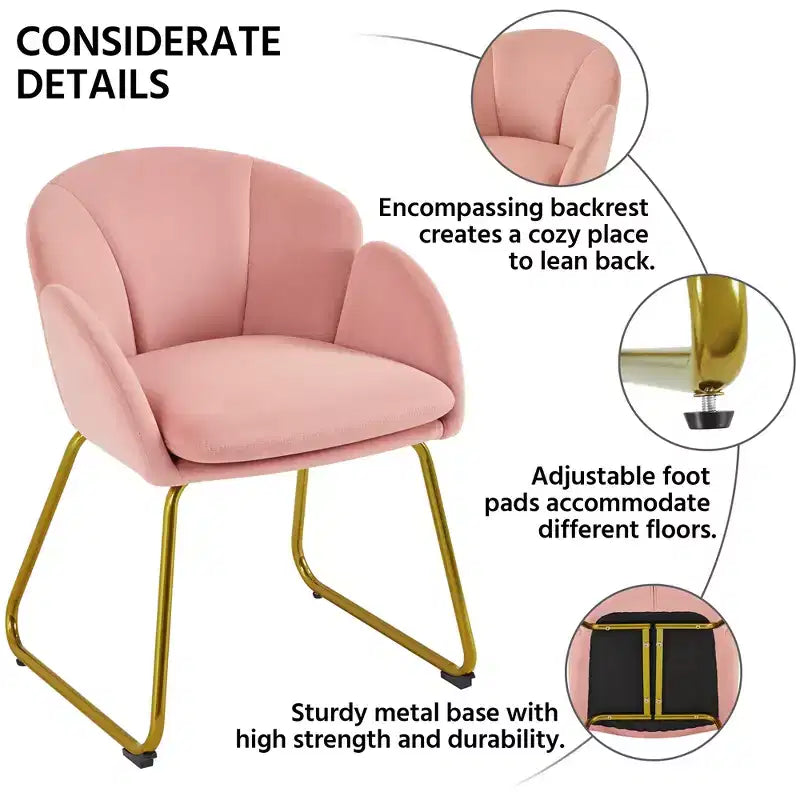 Fauteuil en velours en forme de fleur pour salon, chambre à coucher