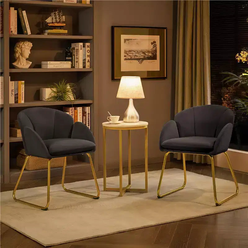 Fauteuil en velours en forme de fleur pour salon, chambre à coucher