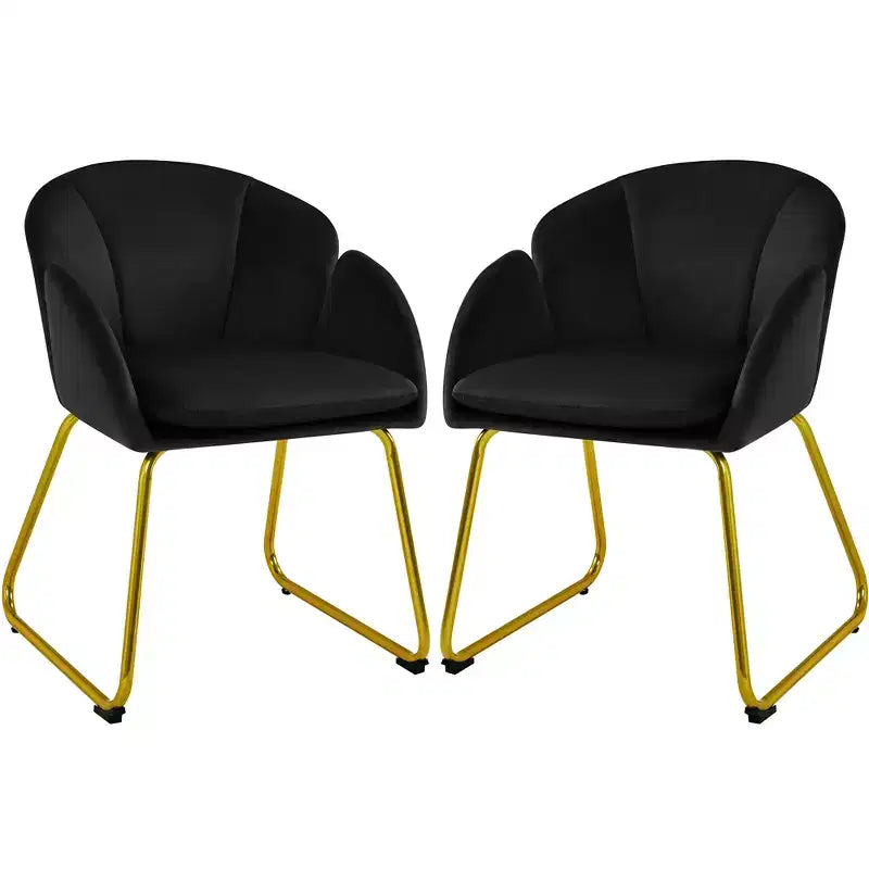Yaheetech Set of 2 Flower Shape Velvet Armchair for Living Room, Bedroom