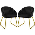 Yaheetech Set of 2 Flower Shape Velvet Armchair for Living Room, Bedroom
