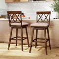 Tabouret de bar Chaise en bois avec dossier profilé Siège rembourré pivotant Chêne