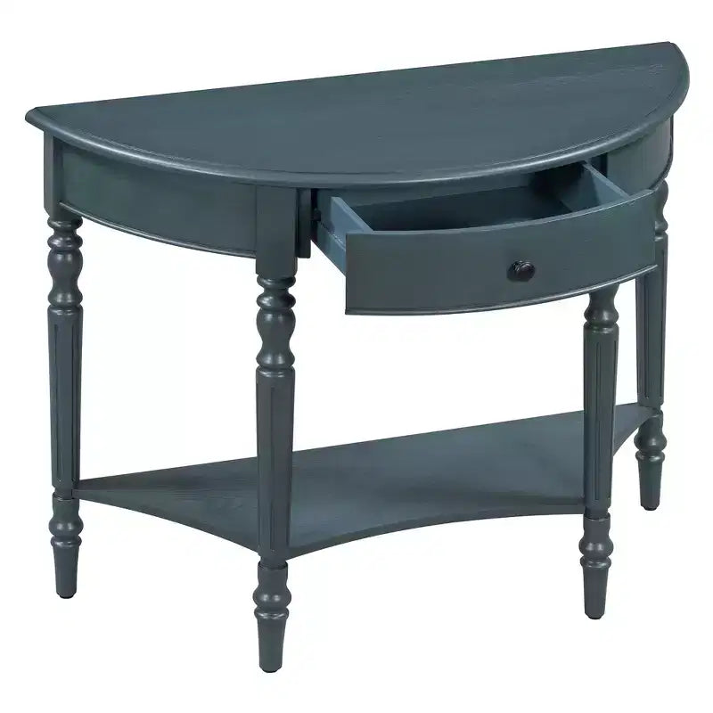 Console de Ferme Demi-Lune 39 pouces avec Tiroir et Étagère