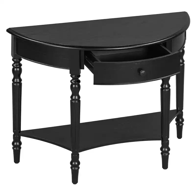 Console de Ferme Demi-Lune 39 pouces avec Tiroir et Étagère