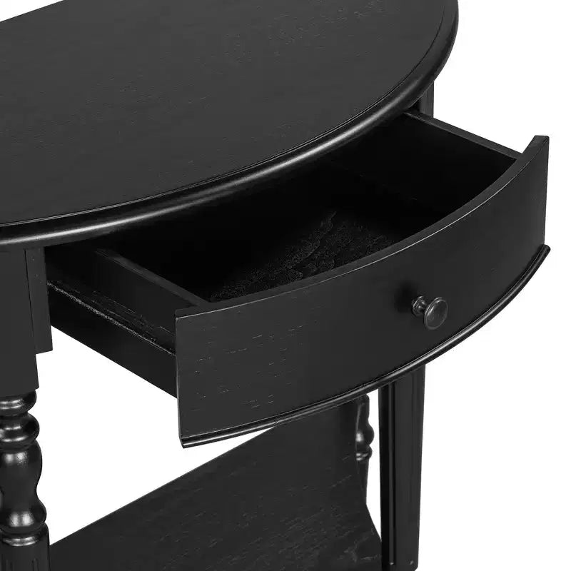 Console de Ferme Demi-Lune 39 pouces avec Tiroir et Étagère