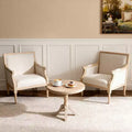 Fauteuil d'appoint français, cadre en bois traditionnel
